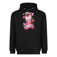 Black pink christmas socks Heavyweight Hoodie - CowGirlArtShop