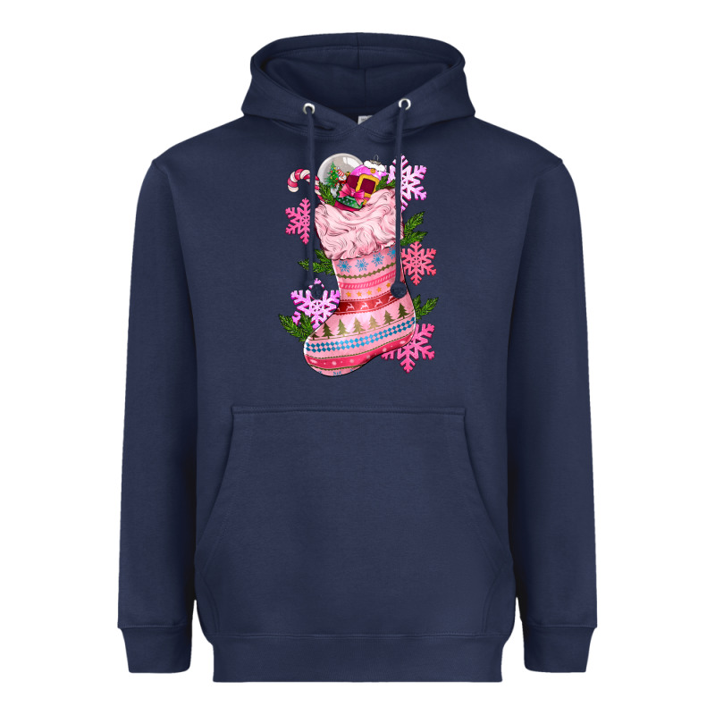 Pink Christmas Socks Heavyweight Hoodie by CowGirlArtShop | Teevron