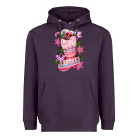 Plum pink christmas socks Heavyweight Hoodie - CowGirlArtShop