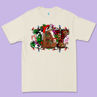 Joy And Horse Christmas Premium Tee Designed By Adodesignshop