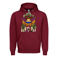 Burgundy Nacho average Mom Zipper Hoodie - NancyCooperArtShop