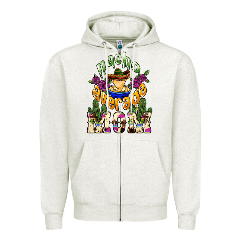 Nacho Average Mom Zipper Hoodie by NancyCooperArtShop | Teevron