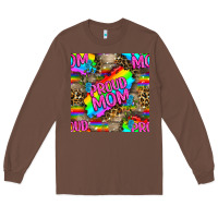 Chestnut Pride LGBTQ+ Proud Mom With Leoapard Patterns Long Sleeve Tee - BundleAndBundleShop