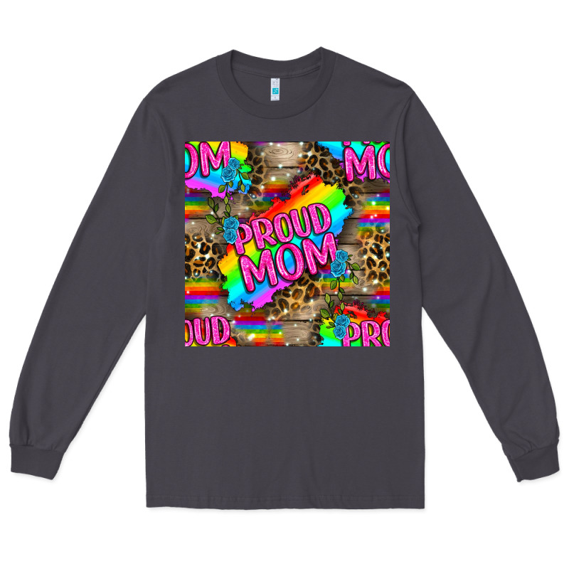 Pride Lgbtq+ Proud Mom With Leoapard Patterns Long Sleeve Tee by BundleAndBundleShop | Teevron