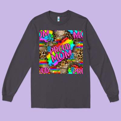 Pride Lgbtq+ Proud Mom With Leoapard Patterns Long Sleeve Tee Designed By Bundleandbundleshop