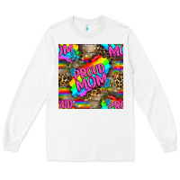 White Pride LGBTQ+ Proud Mom With Leoapard Patterns Long Sleeve Tee - BundleAndBundleShop