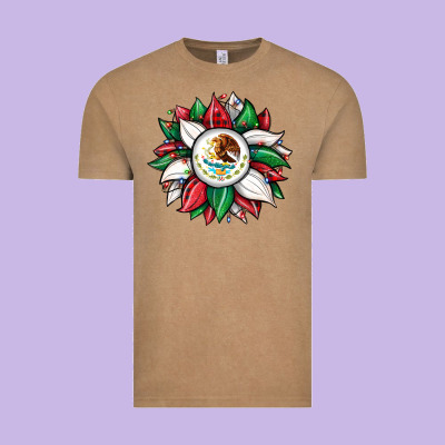 Christmas Sunflower Mexican Flag Vintage Tee Designed By Jahusdesignshop