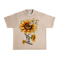 French Oak faith sunflower Urban Heavy Tee - MaliasSmallBusiness