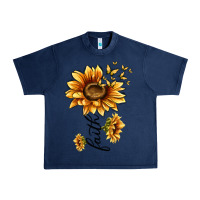 Navy faith sunflower Urban Heavy Tee - MaliasSmallBusiness