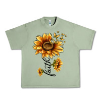 Oil Green faith sunflower Urban Heavy Tee - MaliasSmallBusiness