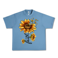 Pebble Blue faith sunflower Urban Heavy Tee - MaliasSmallBusiness