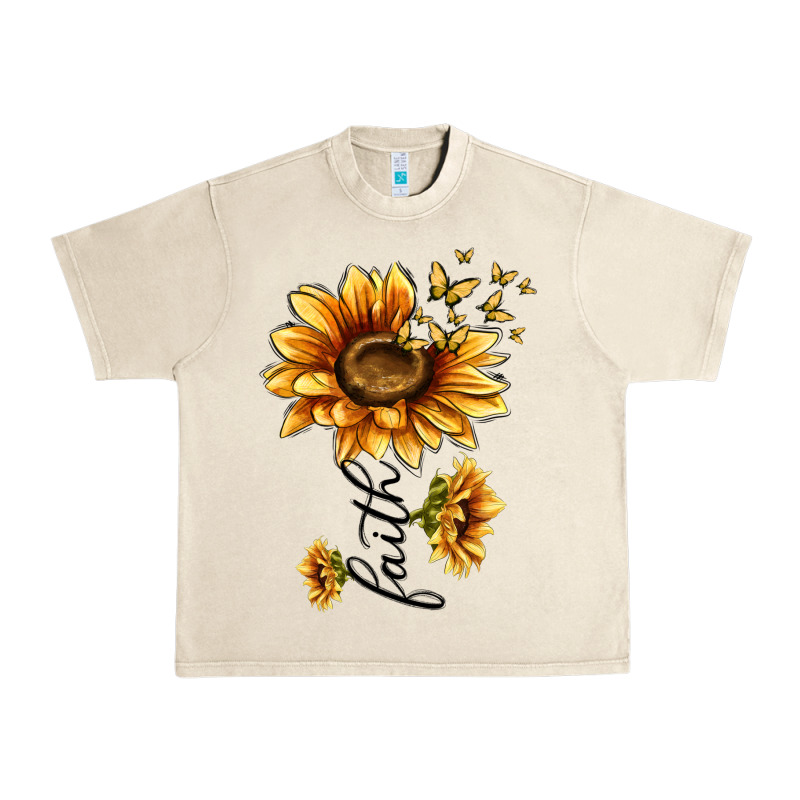 Faith Sunflower Urban Heavy Tee by MaliasSmallBusiness | Teevron