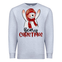 Heather Grey beary christmas Premium Sweatshirt - CowGirlArtShop