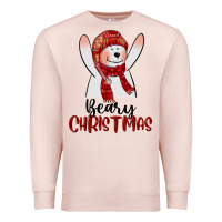 Pale Pink beary christmas Premium Sweatshirt - CowGirlArtShop