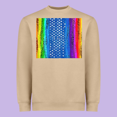 Lgbtq+ Pride American Flag Tumbler Heavyweight Sweatshirt Designed By Bundleandbundleshop