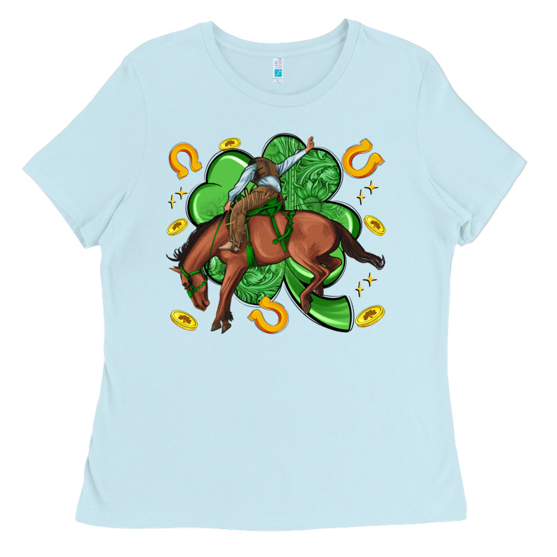 Cowboy With Shamrock Ladies Tee by Artiststas | Teevron