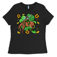 Black cowboy with shamrock Ladies Tee - Artiststas