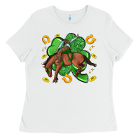White cowboy with shamrock Ladies Tee - Artiststas
