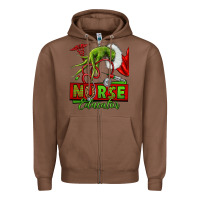 Chestnut grinch hand nurse educator Zipper Hoodie - NancyCooperArtShop