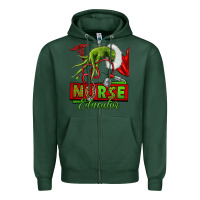 Sports Green grinch hand nurse educator Zipper Hoodie - NancyCooperArtShop