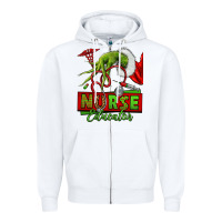 White grinch hand nurse educator Zipper Hoodie - NancyCooperArtShop