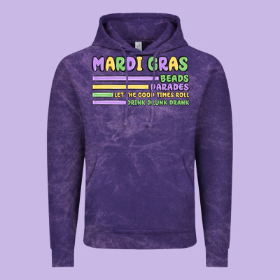 Mardi Gras Beads Vintage Hoodie Designed By Maliassmallbusiness