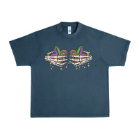 Midnight Navy skeleton hands mardi gras Urban Heavy Tee - MaliasSmallBusiness