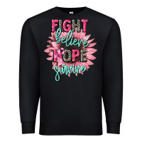 Black fight believe hope survive cancer awareness Premium Sweatshirt - CowGirlArtShop