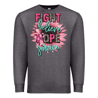 Charcoal Heather fight believe hope survive cancer awareness Premium Sweatshirt - CowGirlArtShop