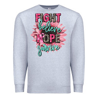 Heather Grey fight believe hope survive cancer awareness Premium Sweatshirt - CowGirlArtShop