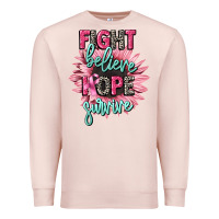 Pale Pink fight believe hope survive cancer awareness Premium Sweatshirt - CowGirlArtShop