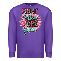 Purple fight believe hope survive cancer awareness Premium Sweatshirt - CowGirlArtShop