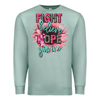 Seafoam fight believe hope survive cancer awareness Premium Sweatshirt - CowGirlArtShop