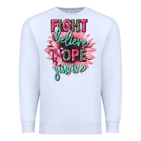 White fight believe hope survive cancer awareness Premium Sweatshirt - CowGirlArtShop