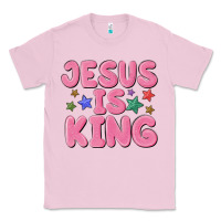 Bubblegum Pink jesus is king Classic Tee - MaliasSmallBusiness