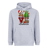 Heather Grey love teacher life christmas Heavyweight Hoodie - CowGirlArtShop