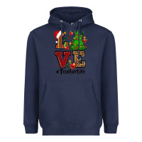 Navy love teacher life christmas Heavyweight Hoodie - CowGirlArtShop
