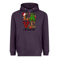 Plum love teacher life christmas Heavyweight Hoodie - CowGirlArtShop