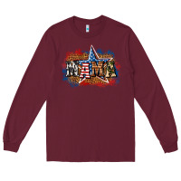 Burgundy Patriotic Mama Long Sleeve Tee - BundleAndBundleShop