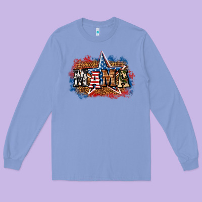 Patriotic Mama Long Sleeve Tee Designed By Bundleandbundleshop