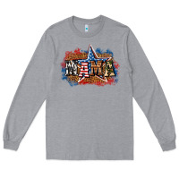 Heather Grey Patriotic Mama Long Sleeve Tee - BundleAndBundleShop