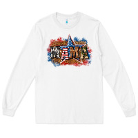 White Patriotic Mama Long Sleeve Tee - BundleAndBundleShop
