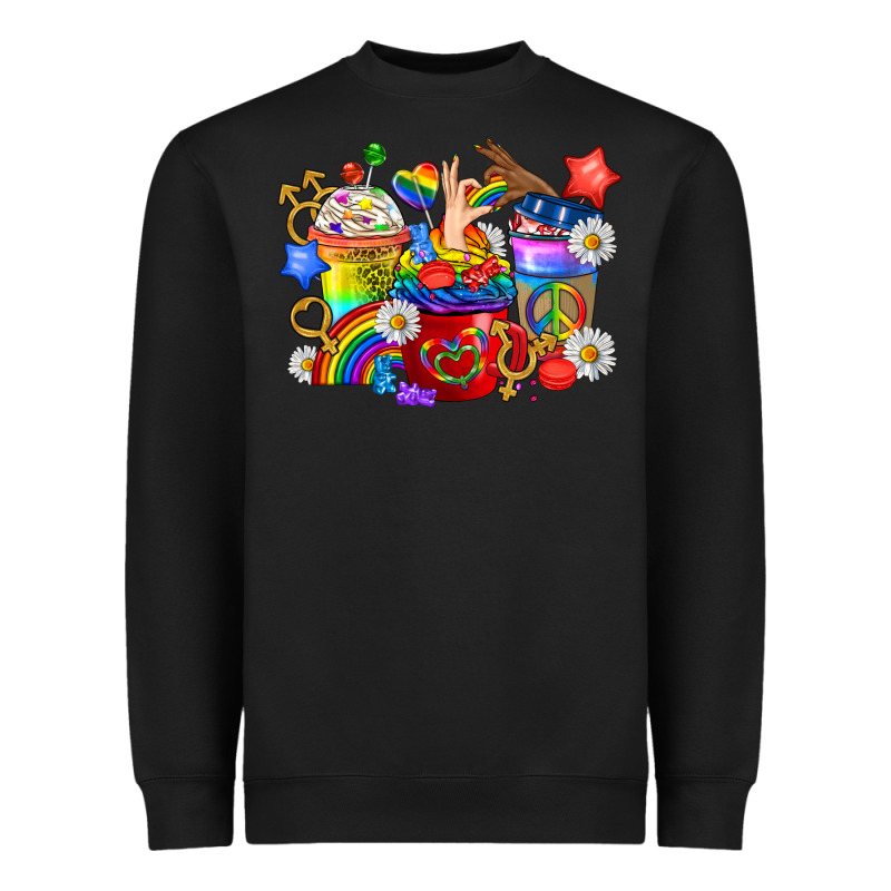 Lgbtq+ Pride Coffee Cups Heavyweight Sweatshirt by BundleAndBundleShop | Teevron