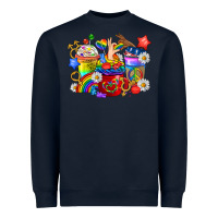 Navy LGBTQ+ Pride Coffee Cups Heavyweight Sweatshirt - BundleAndBundleShop