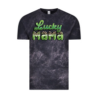 Cloud Black lucky mama Vintage Tee - MaliasSmallBusiness