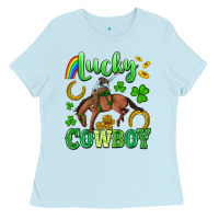 Baby Blue lucky cowboy Ladies Tee - Artiststas