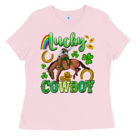 Bubblegum Pink lucky cowboy Ladies Tee - Artiststas