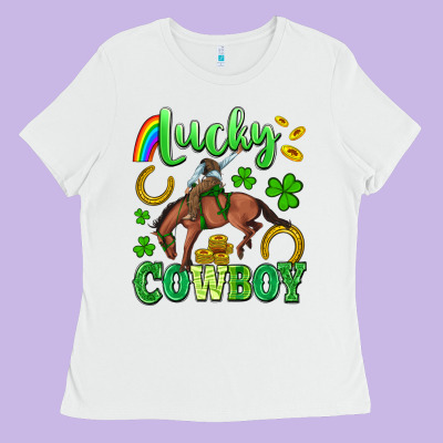 Lucky Cowboy Ladies Tee Designed By Artiststas