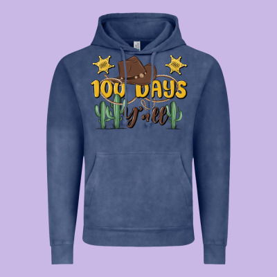 100 Days Y'all Vintage Hoodie Designed By Maliassmallbusiness