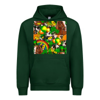 Forest Green St. Patrick's Day Horse With Balloons Urban Hoodie - FaDigitalArtStudio